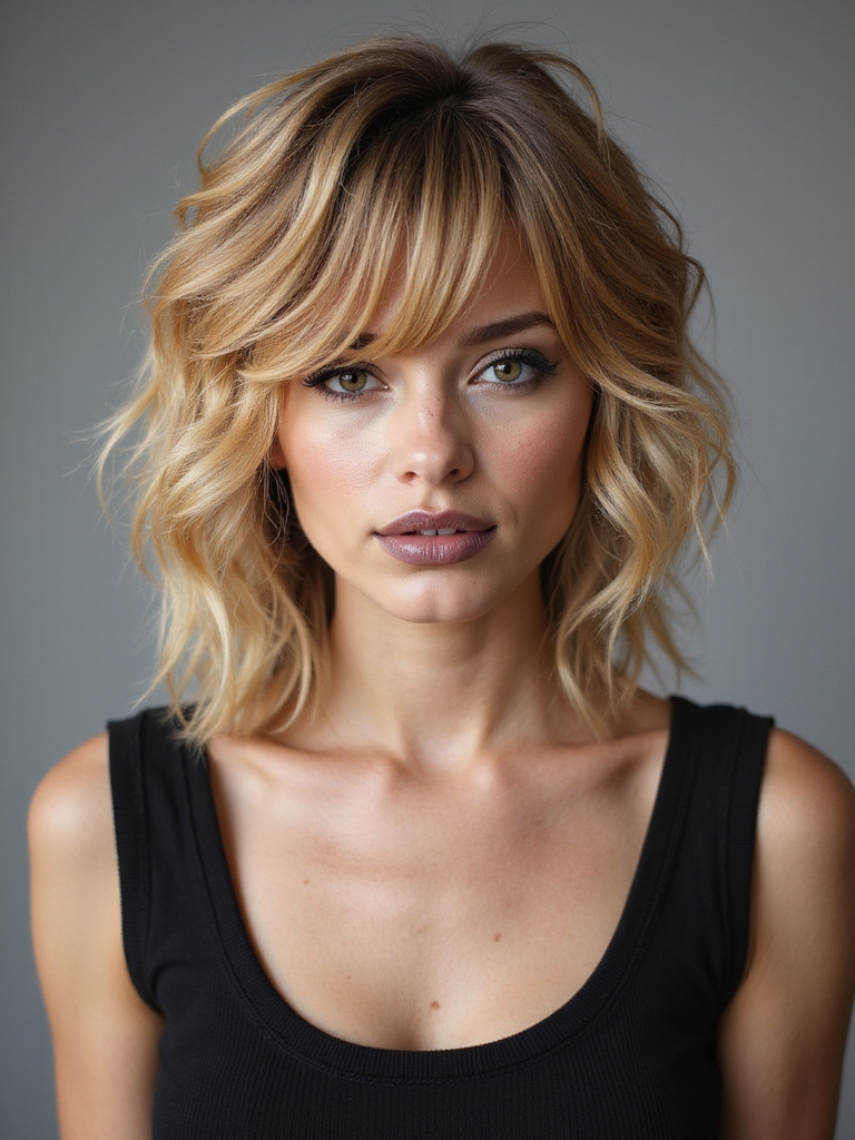 sleek textured modern mullet