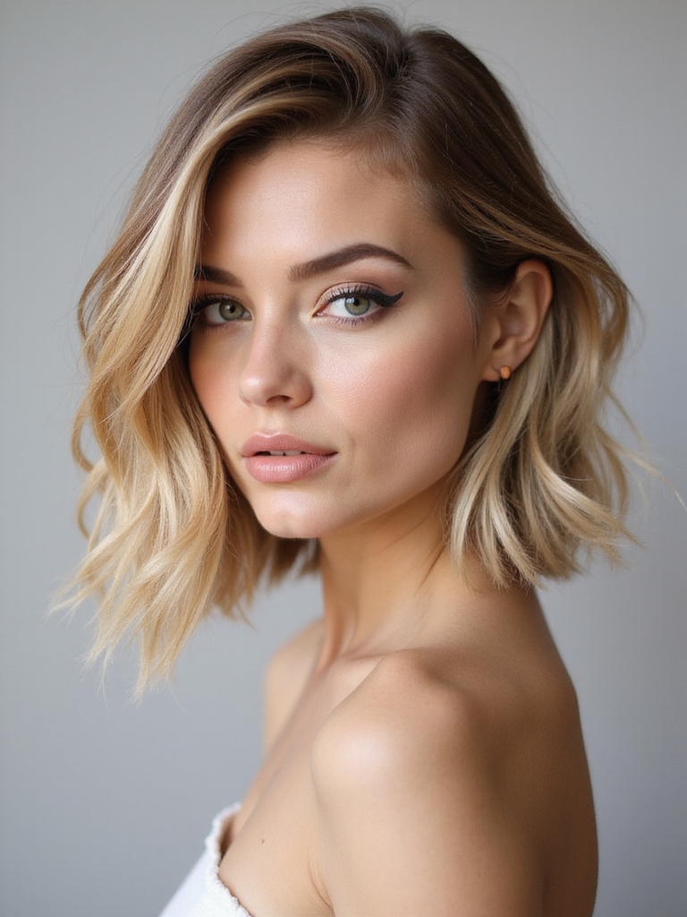 soft angled french bob
