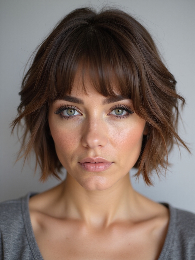 soft layered bob wispy bangs