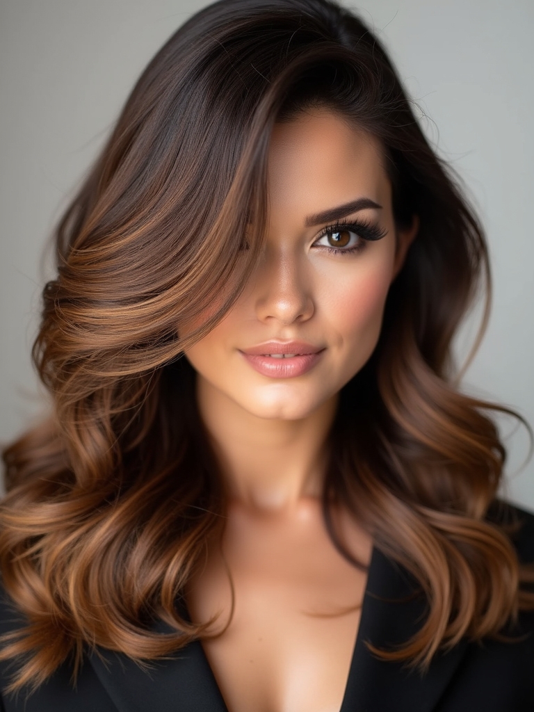 soft layered waves and curls