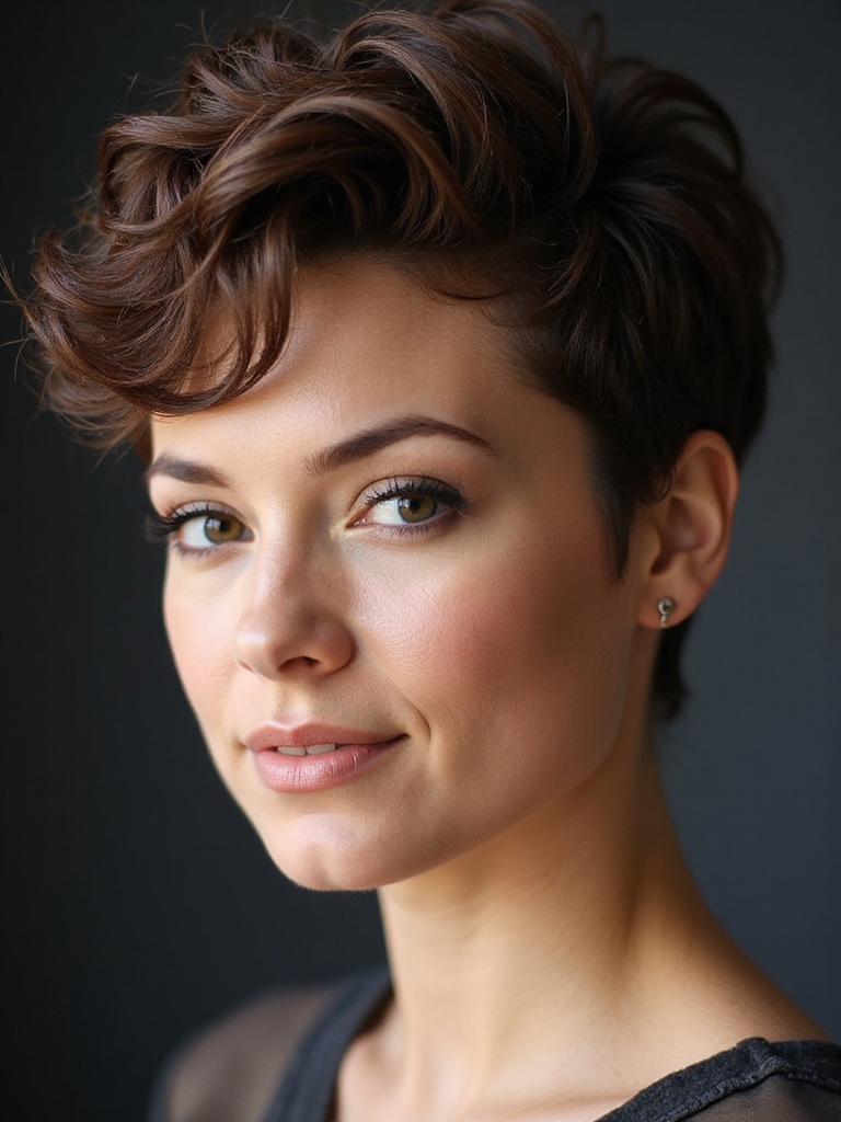 soft romantic curled pixie