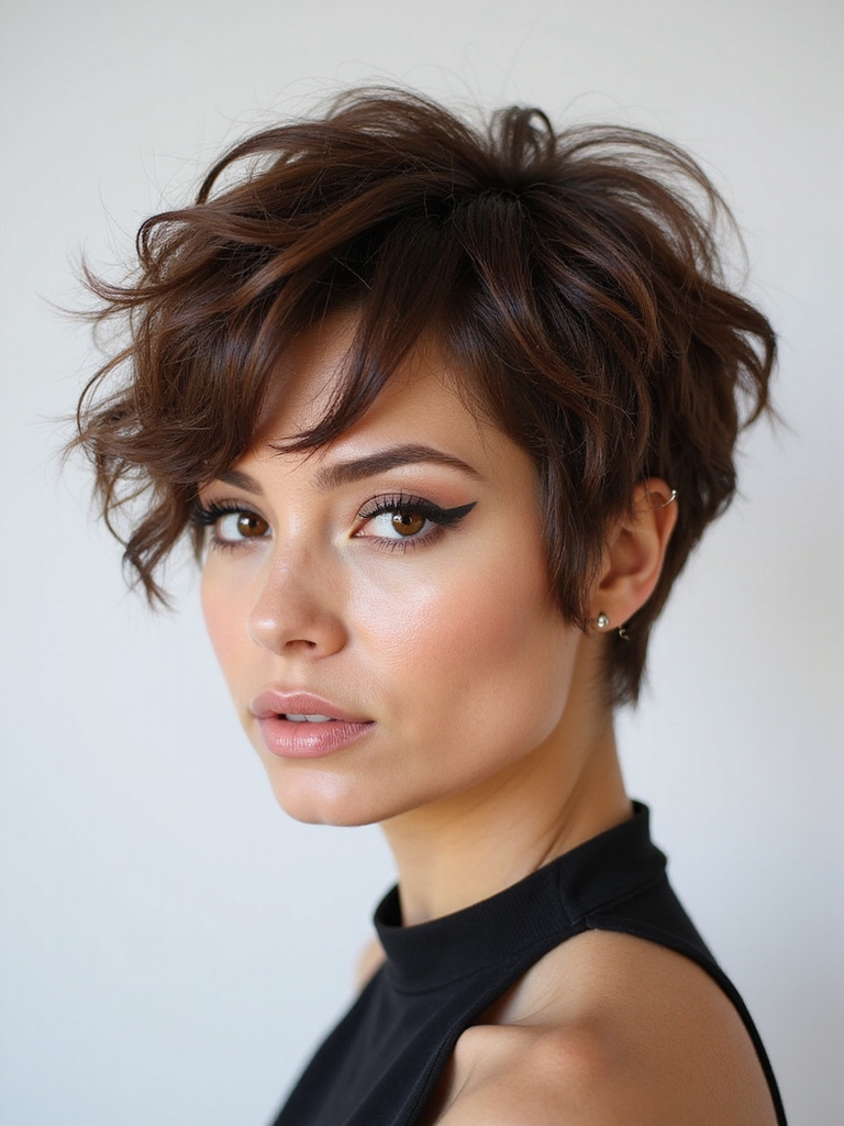 soft textured low maintenance pixie