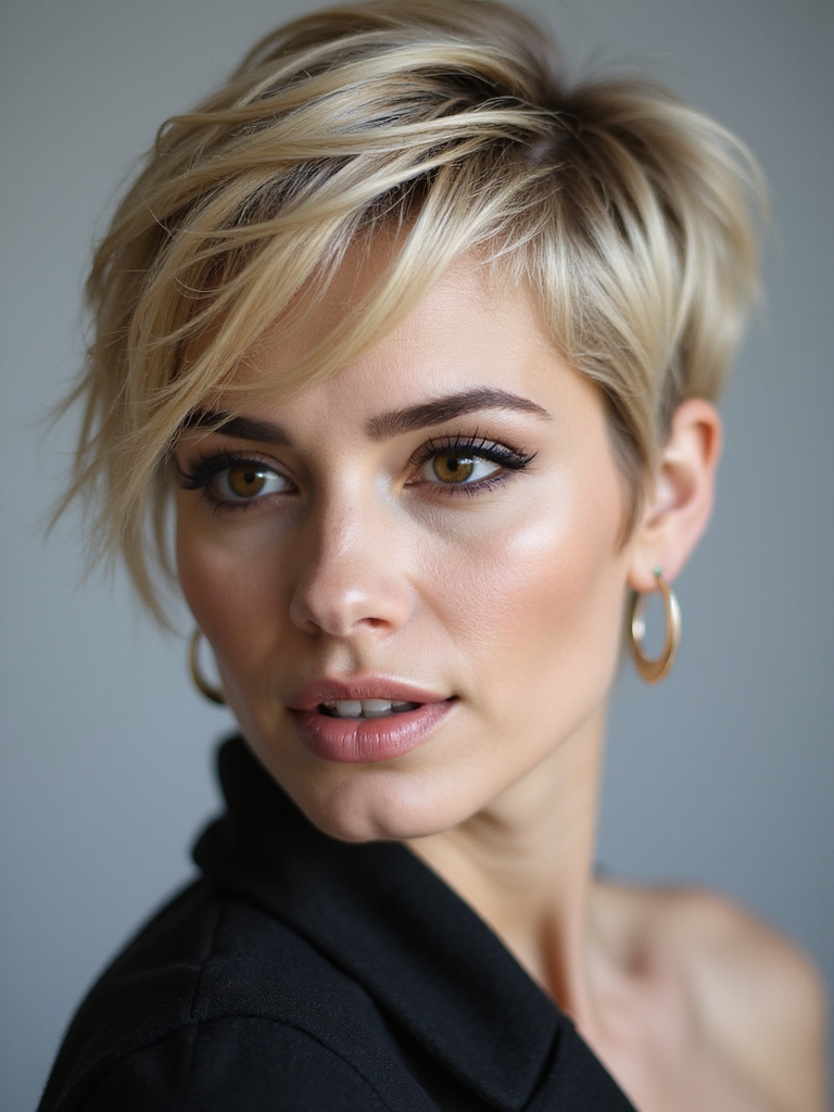 soft textured pixie styling