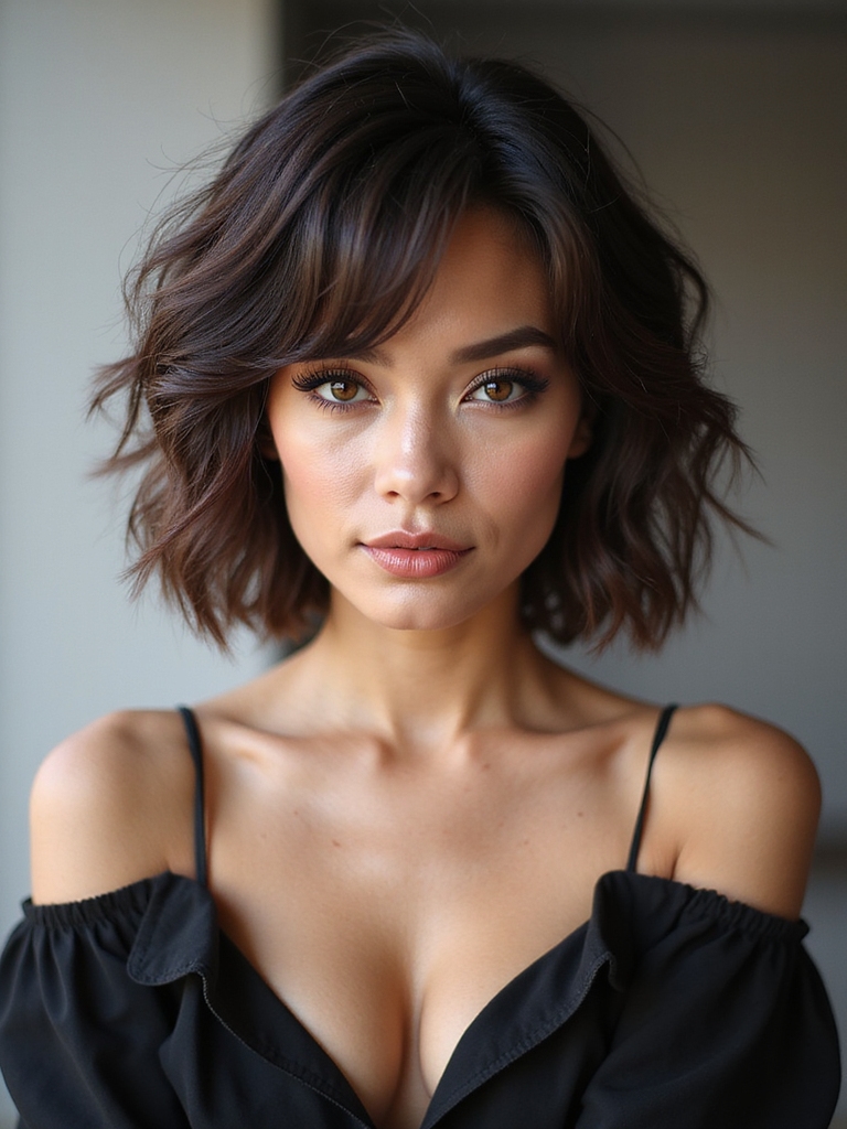 soft tousled face framing layers