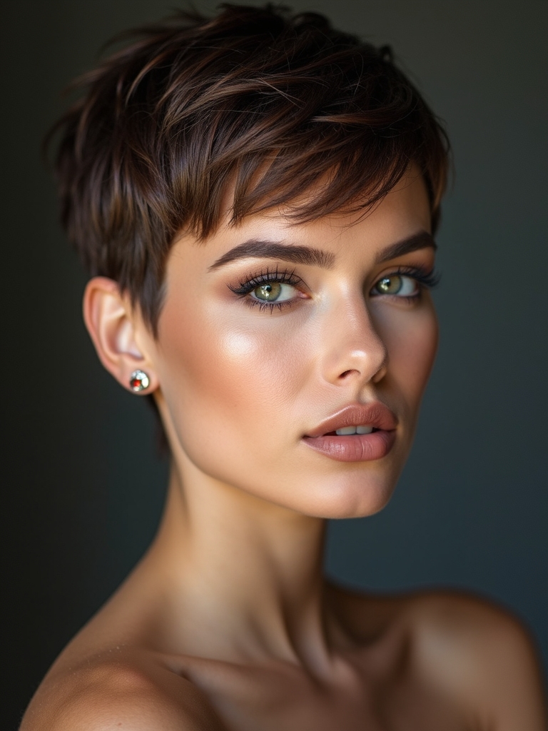 soft volumized pixie cut