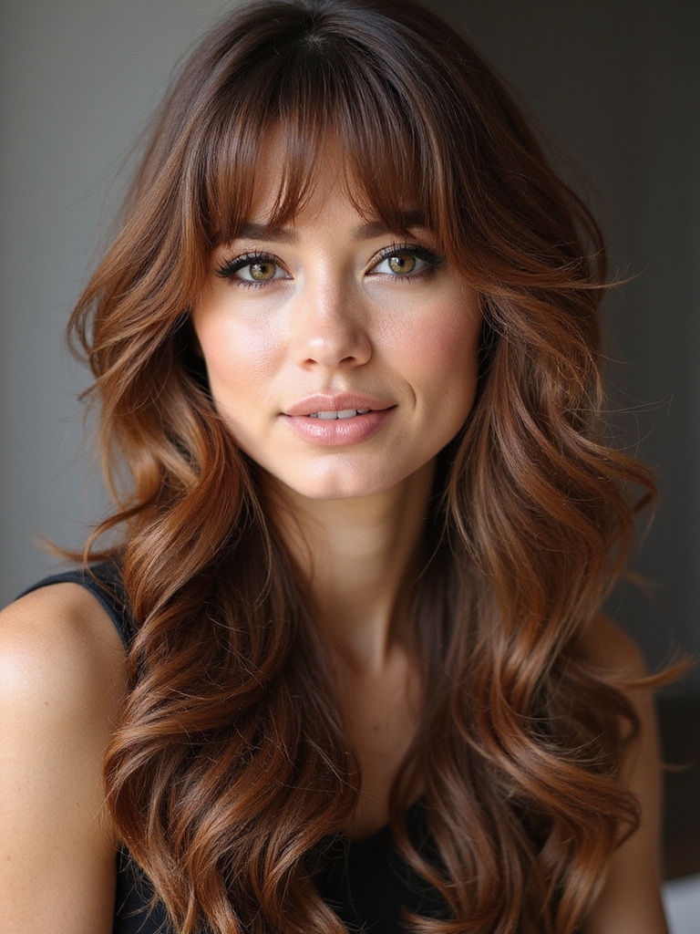 soft waves side swept bangs