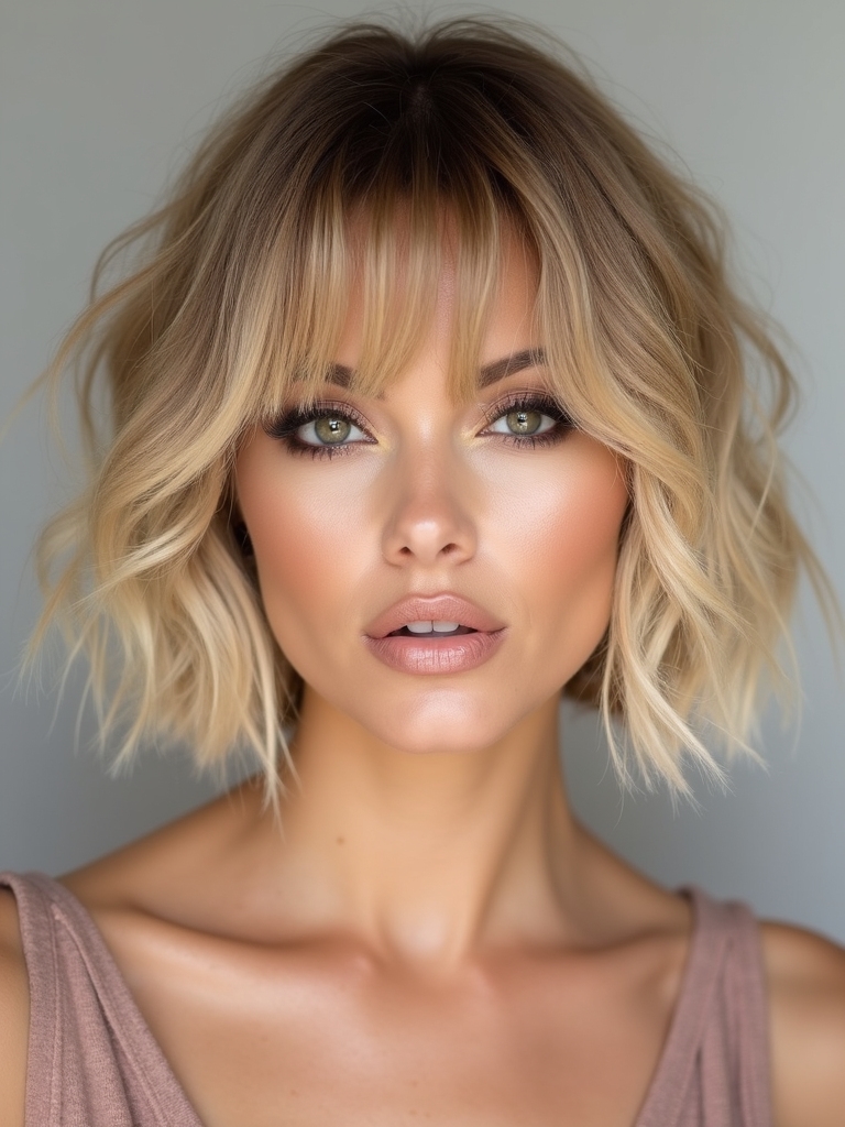 soft wispy face framing fringe