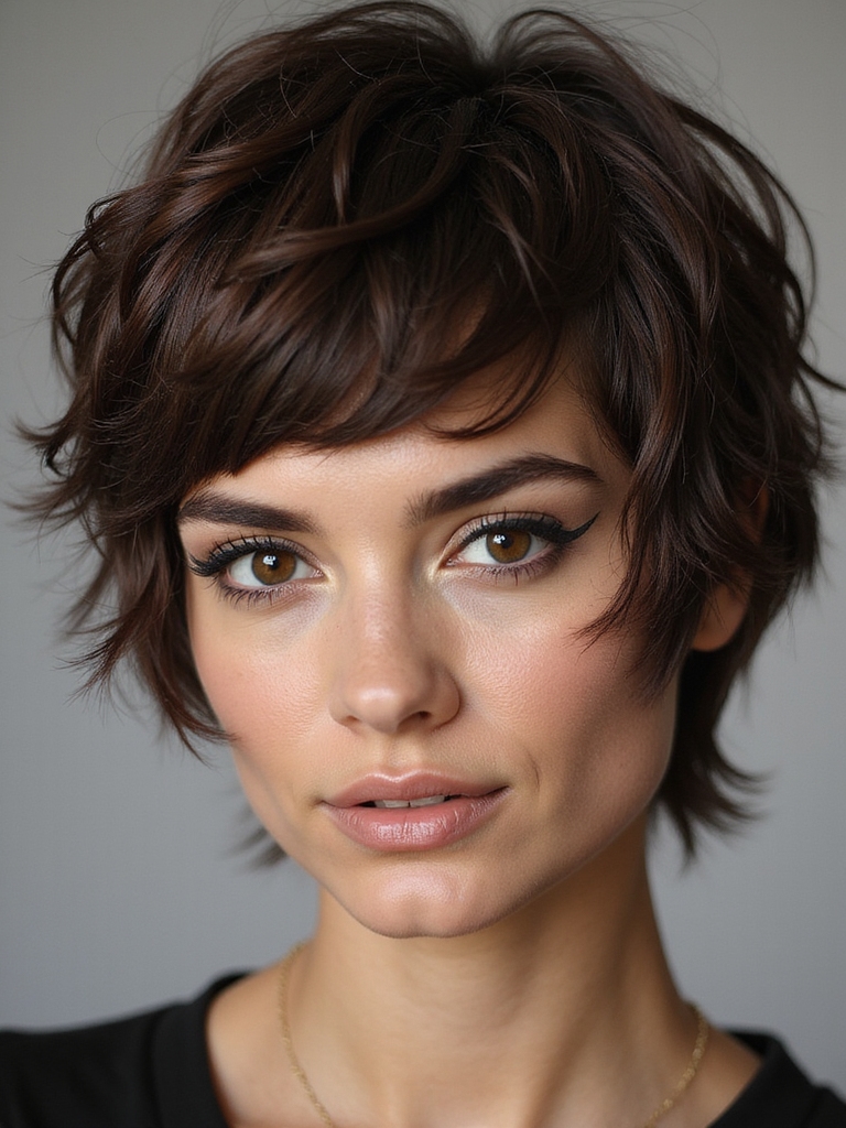 softening shag with bangs