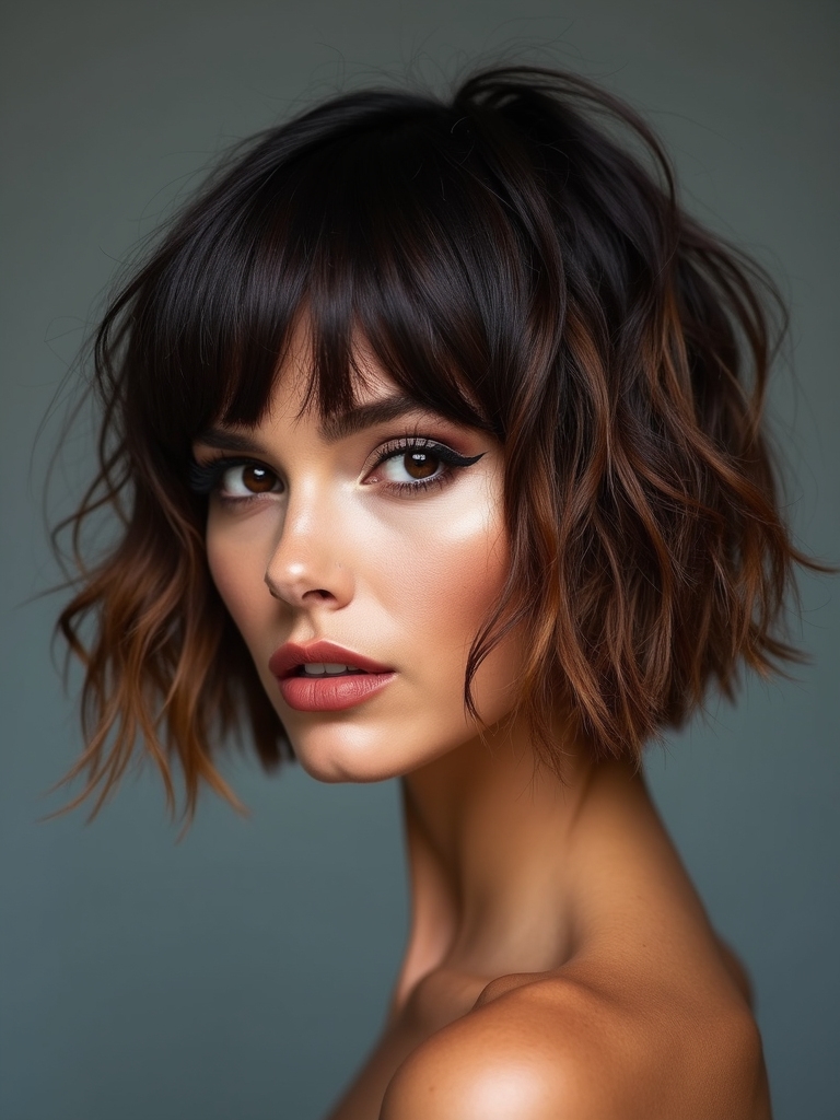 strategic layered shaggy bob