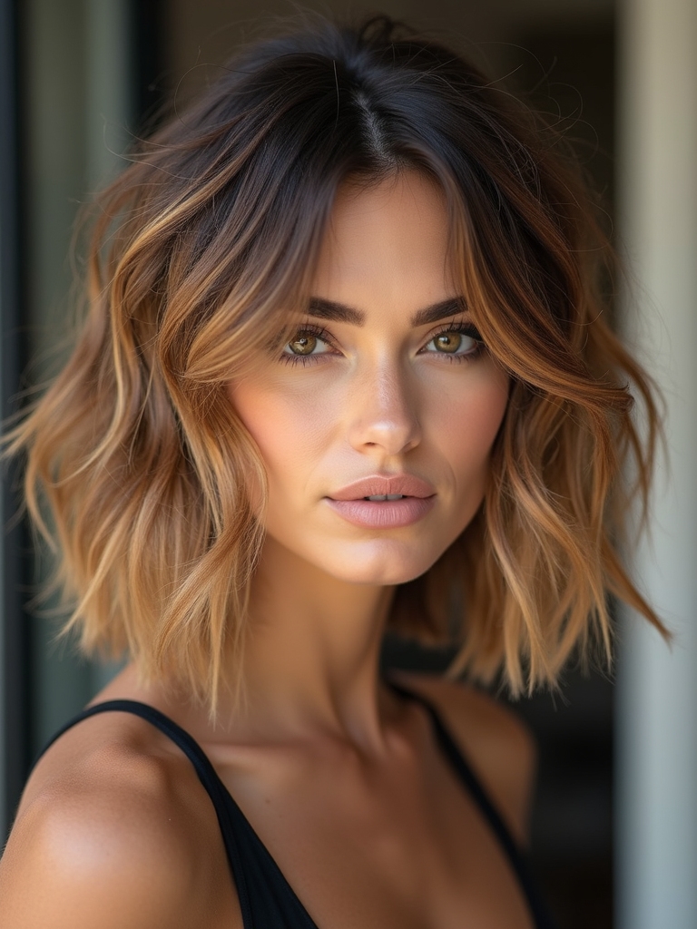 subtle balayage on shag