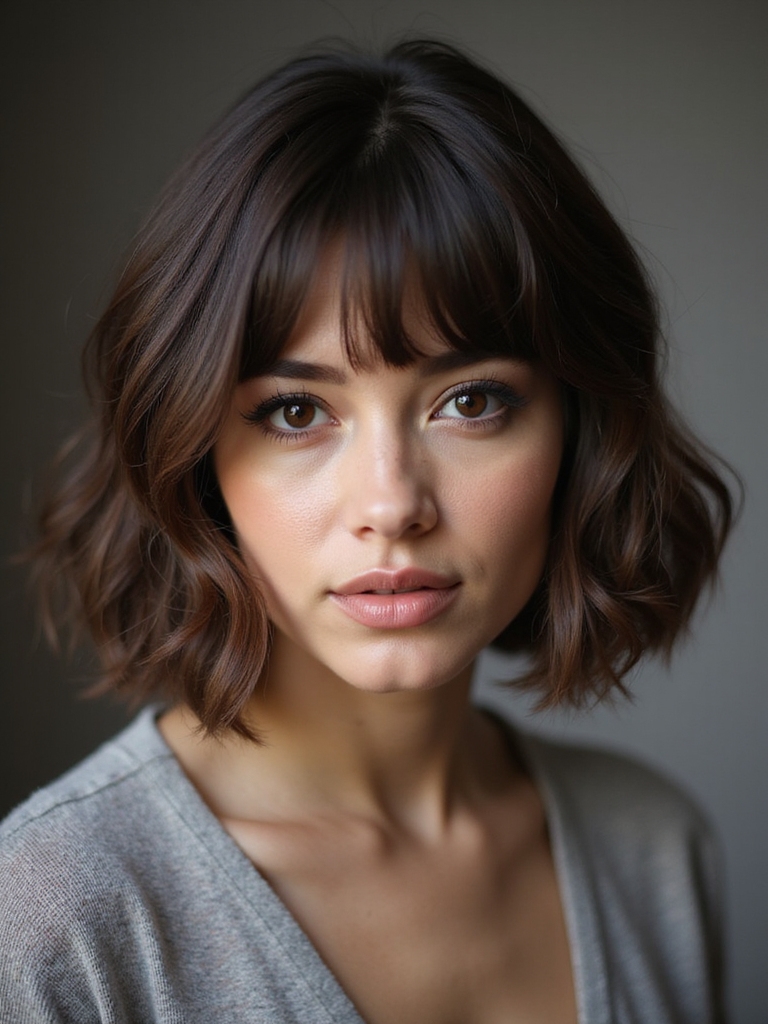 subtle caramel highlighted vintage bob