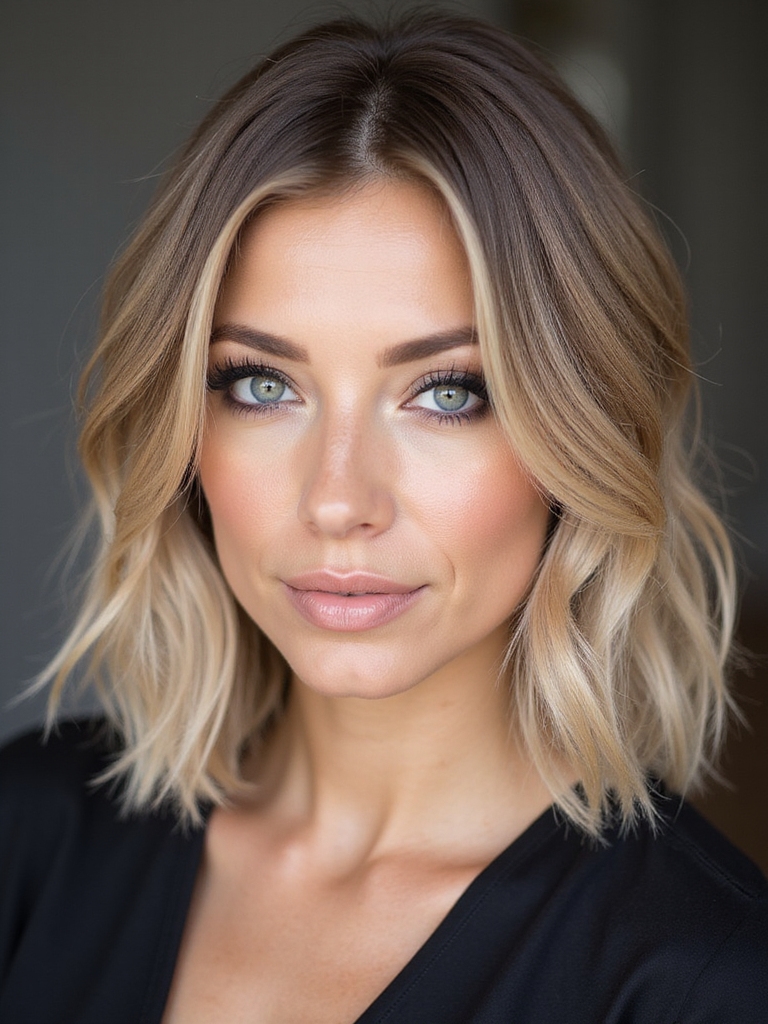 subtle minimal face framing layers