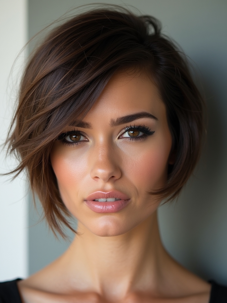subtly asymmetrical bob with sweep