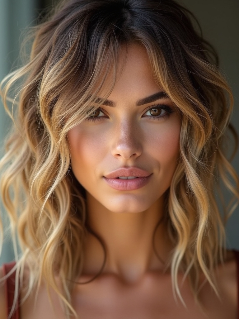 sun kissed textured blonde waves