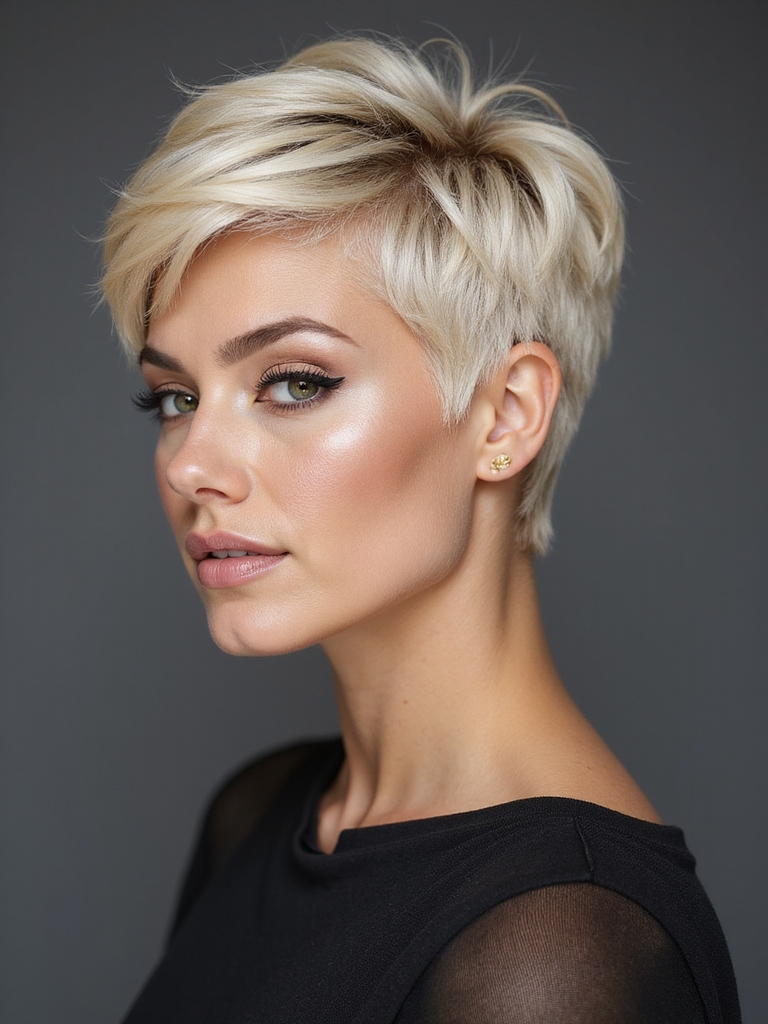 tailored pixie for face