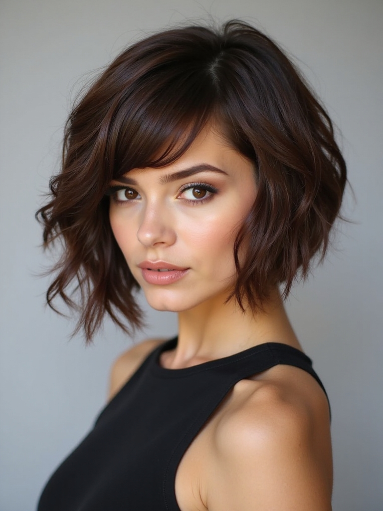 tailored stacked bob styling