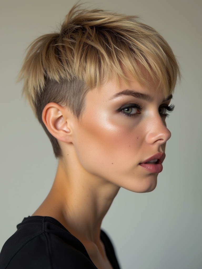 tapered cheekbones voluminous crown