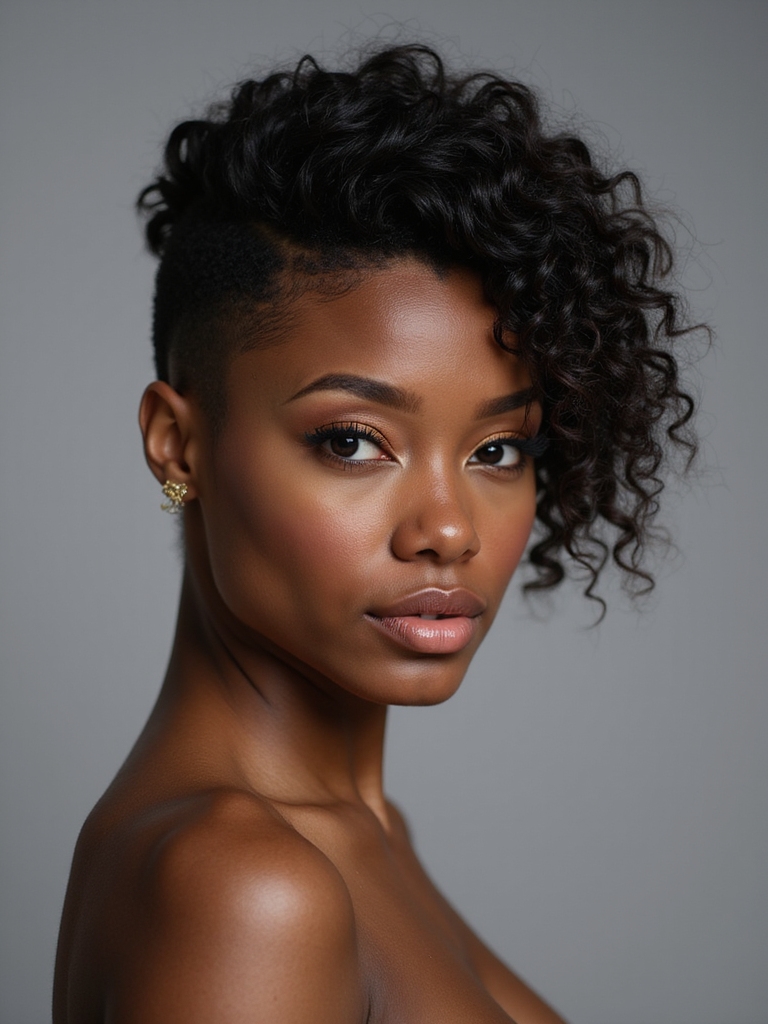 tapered fade with defined curls