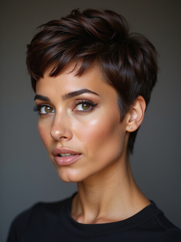 tapered pixie with volume