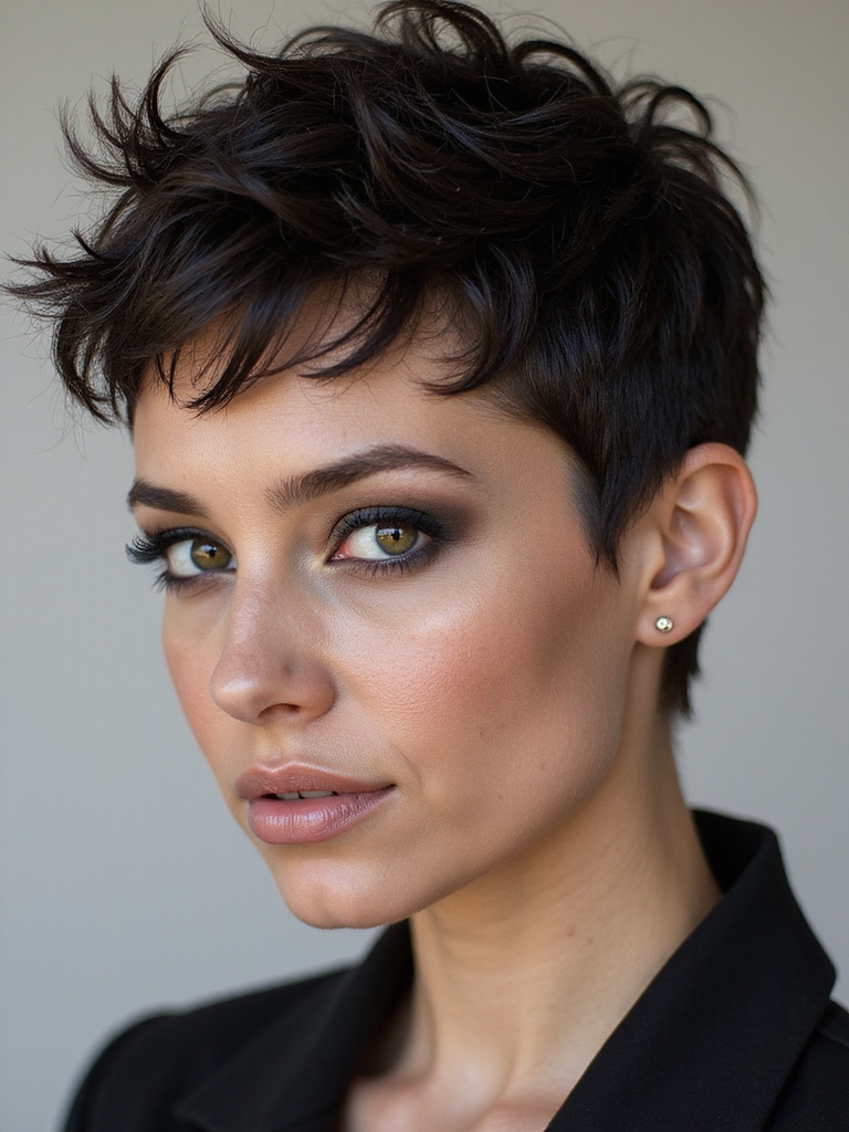 tapered sides tousled crown waves