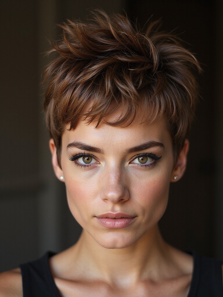 teased spiky choppy pixie