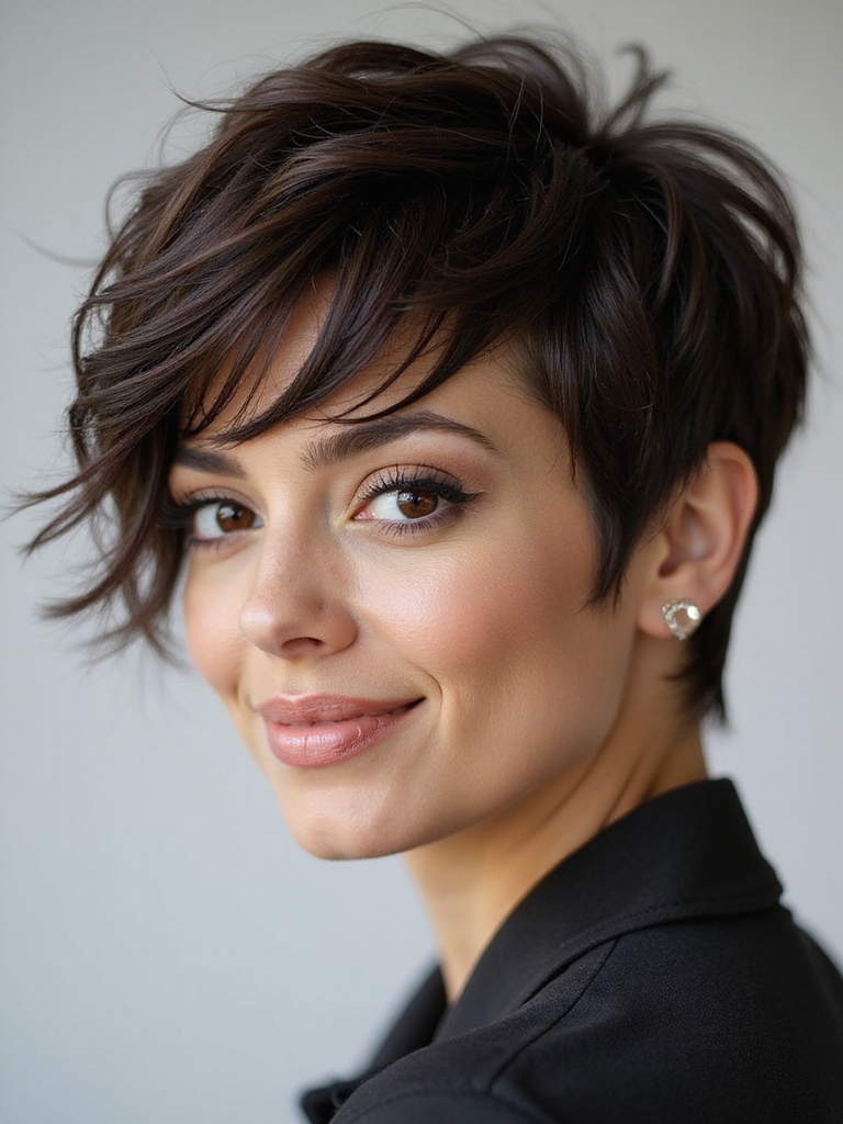 texture forward wavy pixie styling