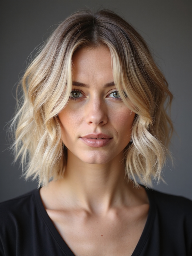 textured bob with layers