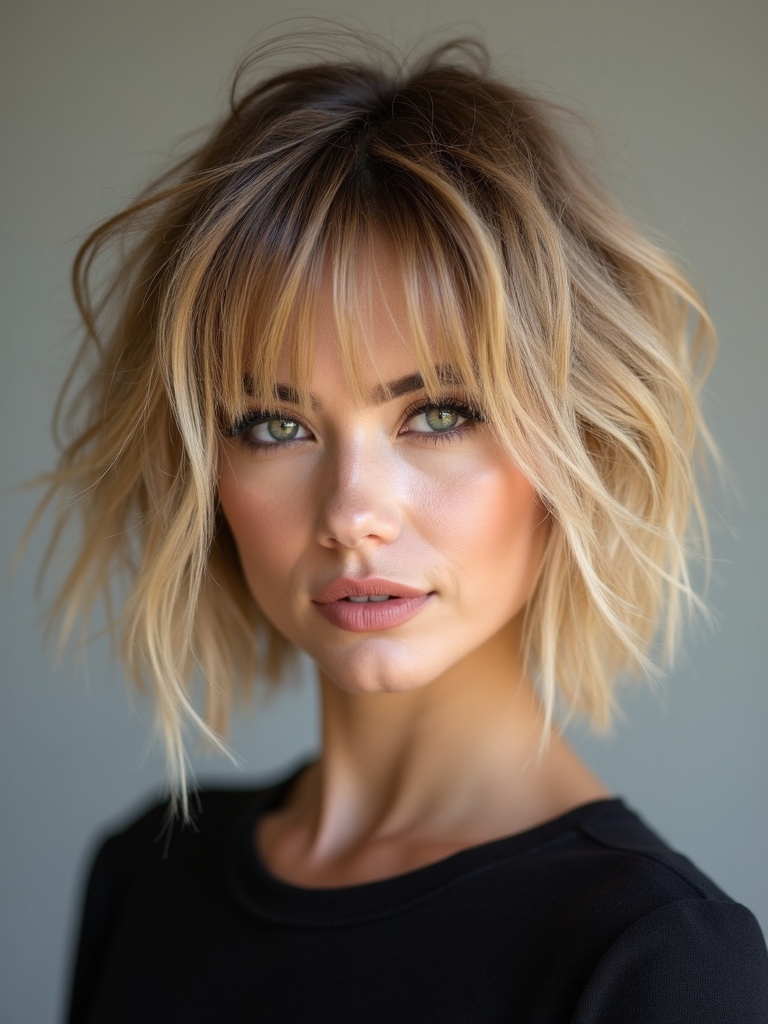 textured choppy versatile shaggy bob