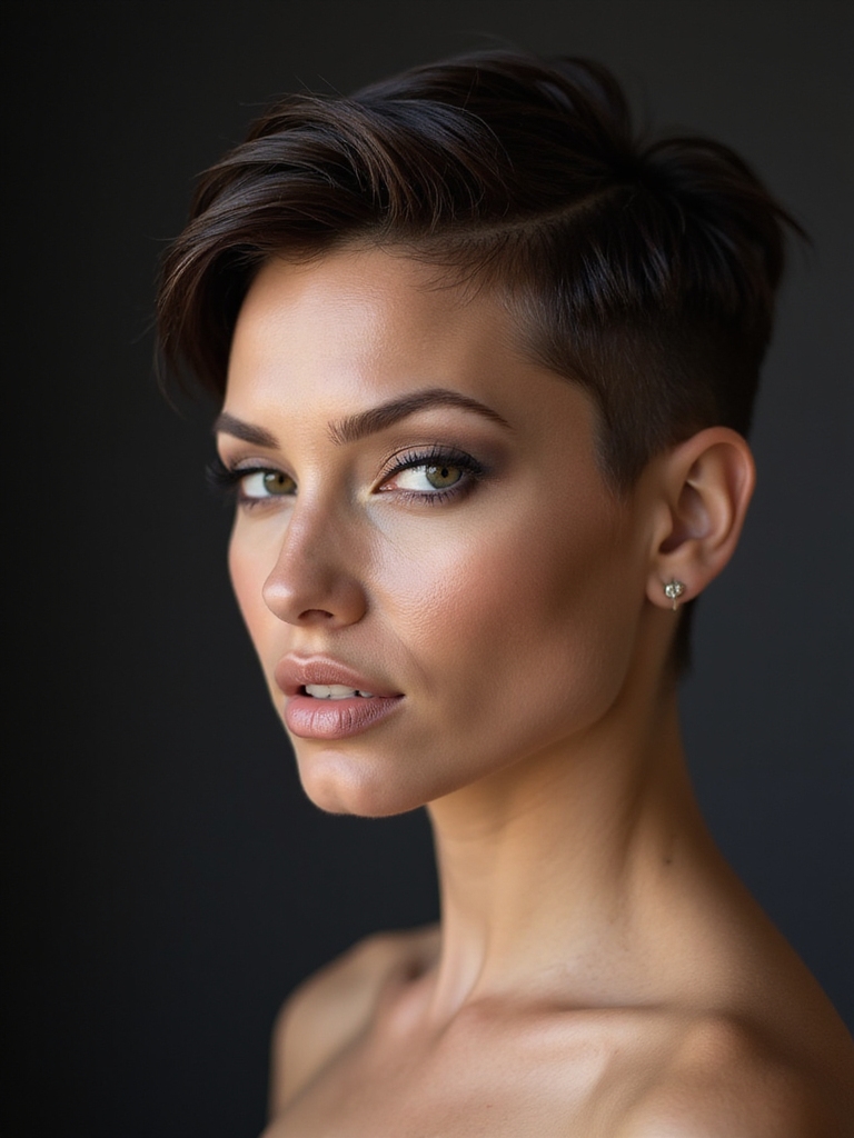 textured defined asymmetrical pixie