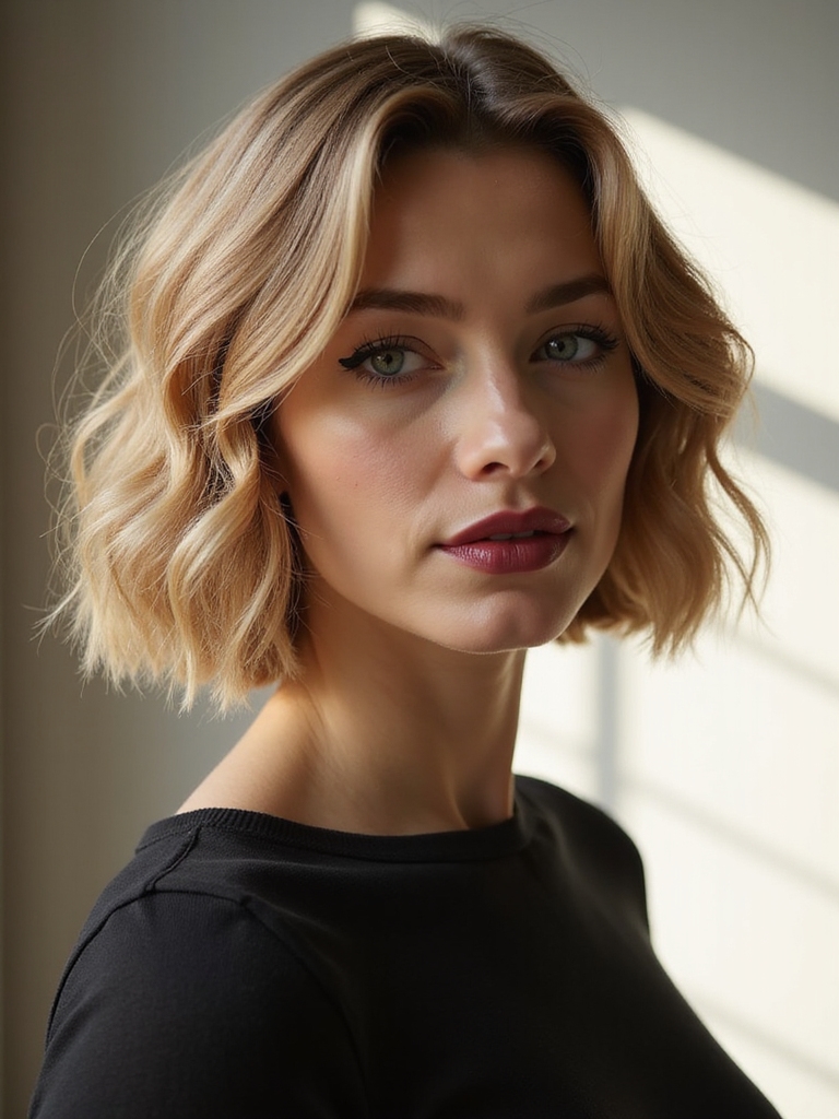 textured layered french bob
