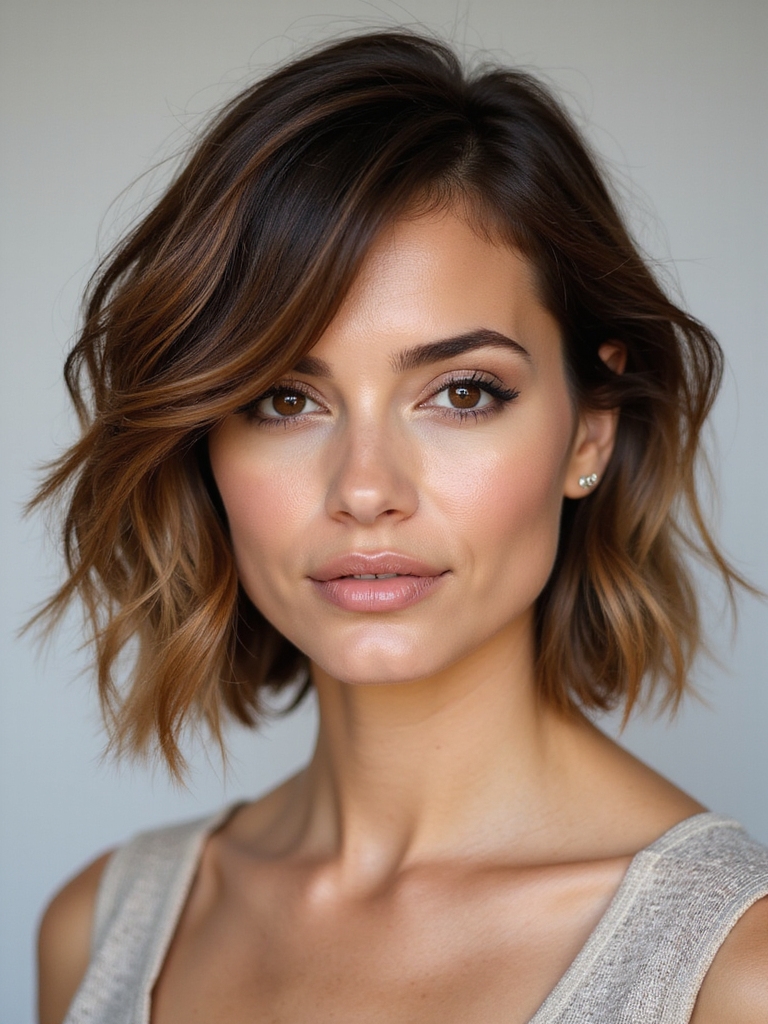 textured layered shag bob