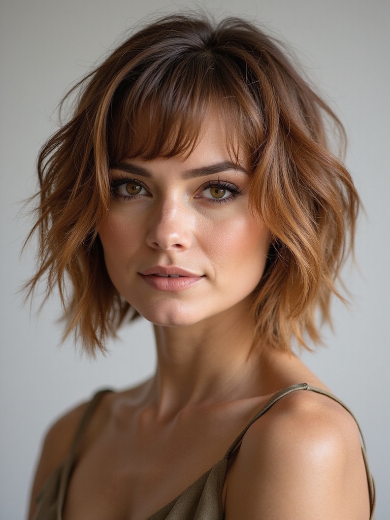 textured modern shag bob