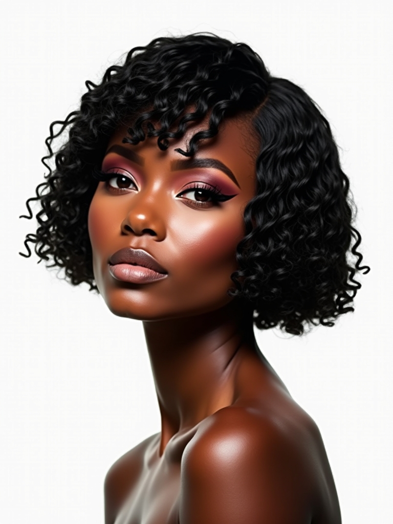 textured natural finger coil bob