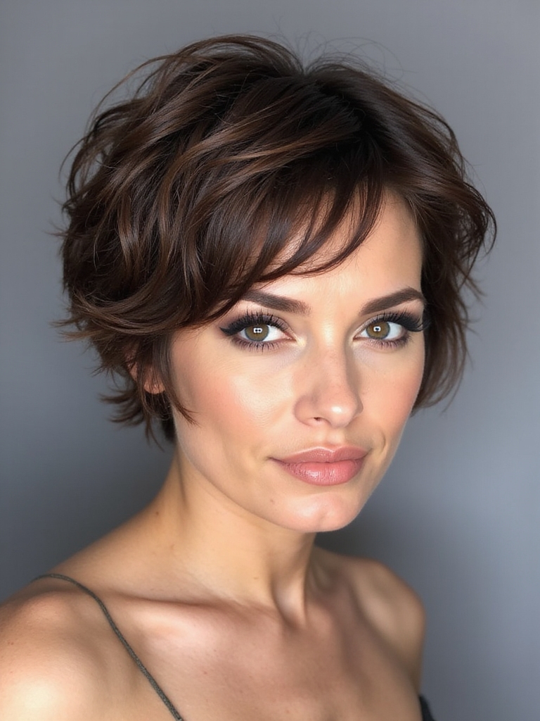 textured piecey shaggy pixie