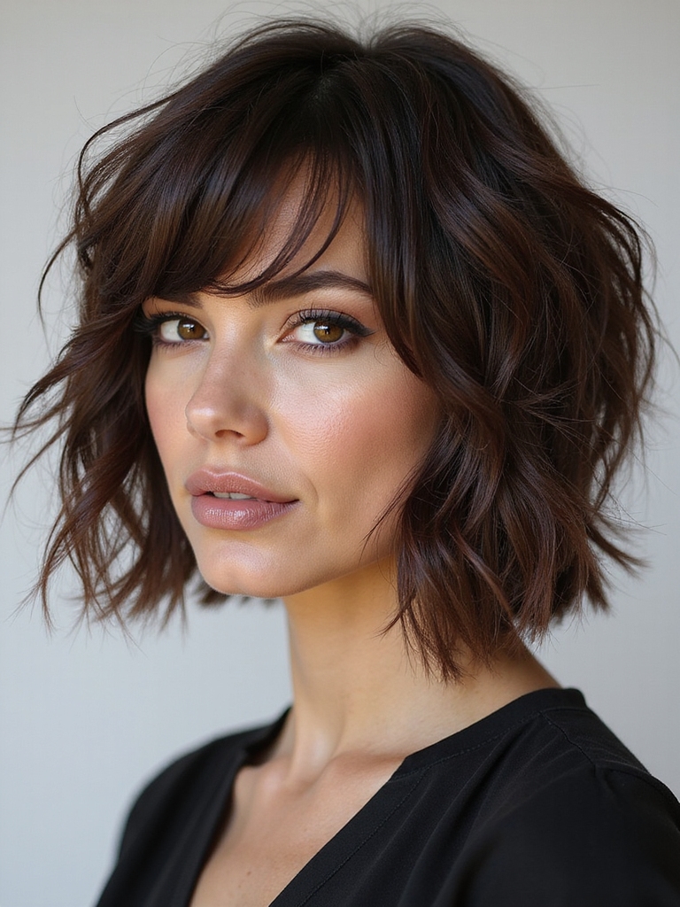 textured piecy layered shag