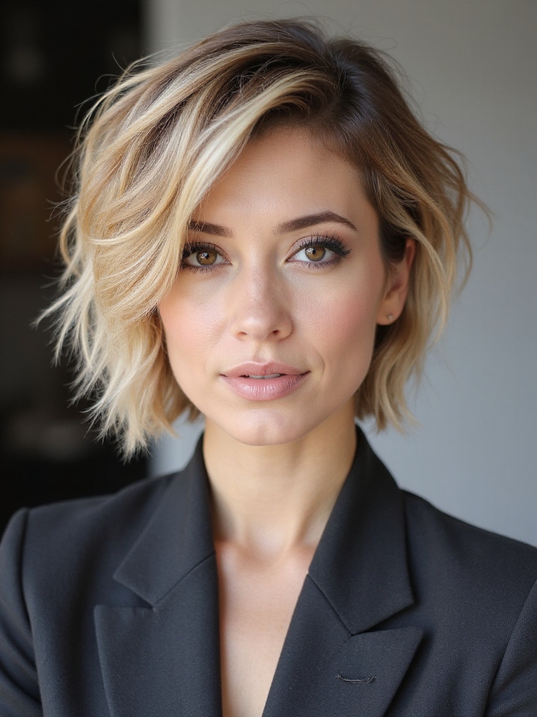 textured pixie bob framing features