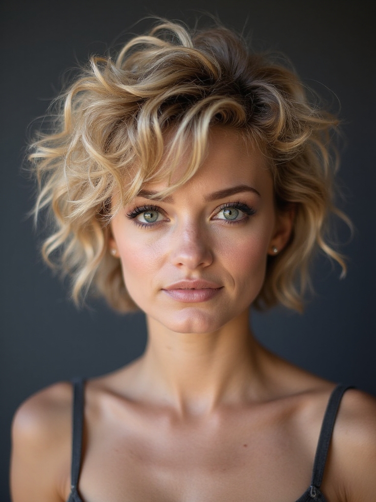 textured pixie shag styling