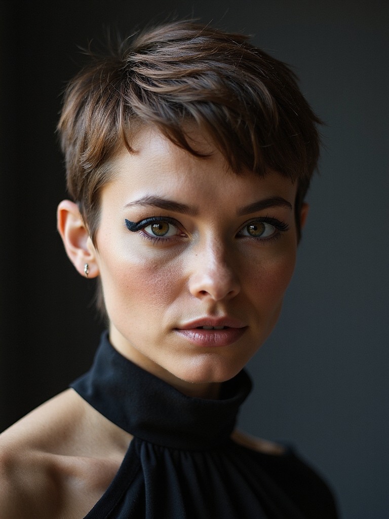 textured pixie with volume