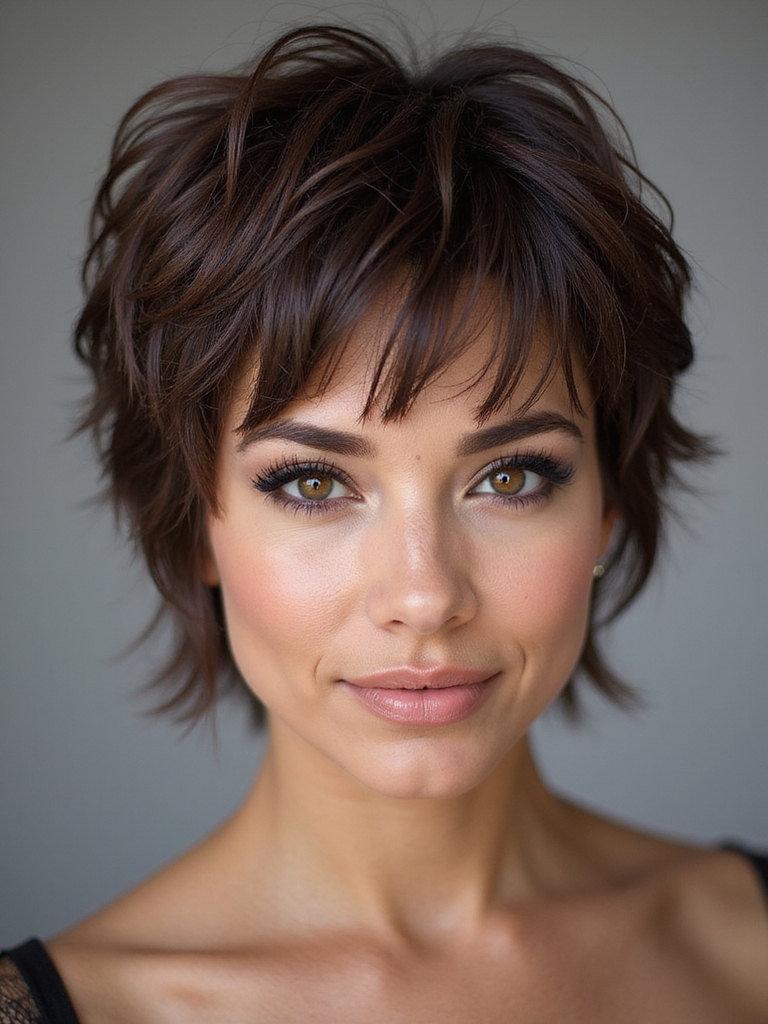 textured short shag styles