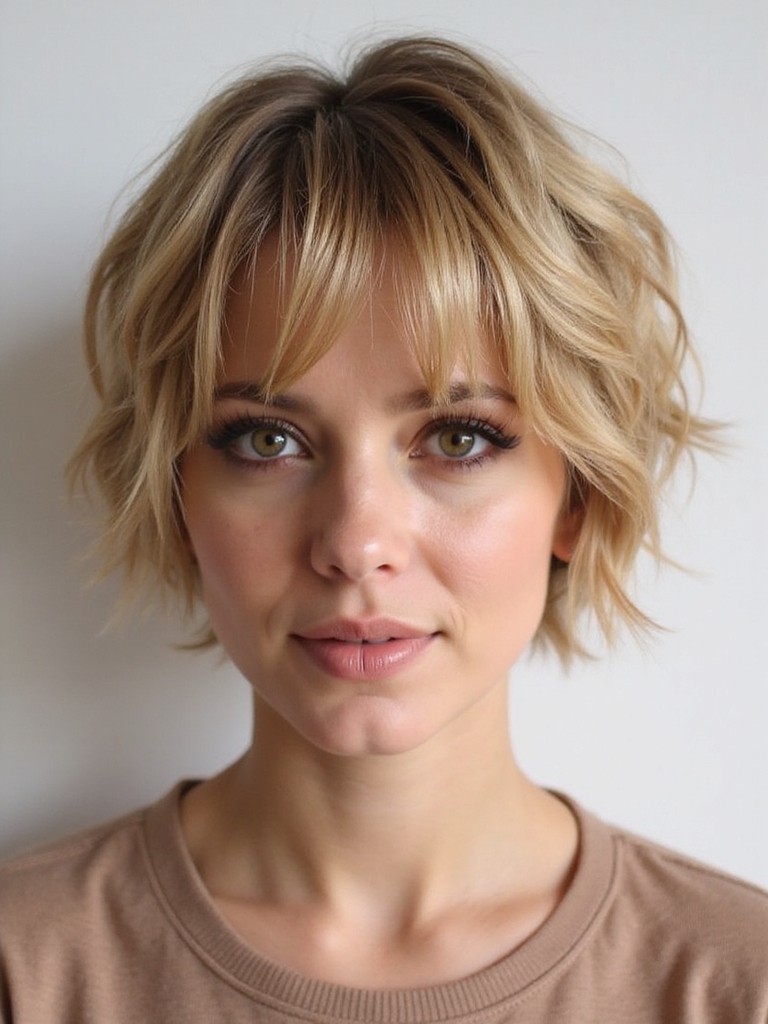 textured short shaggy cuts
