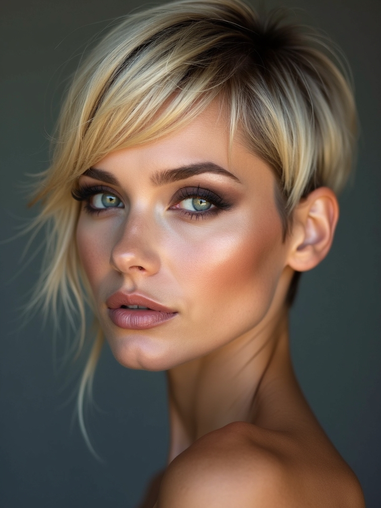 textured side swept pixie maintenance
