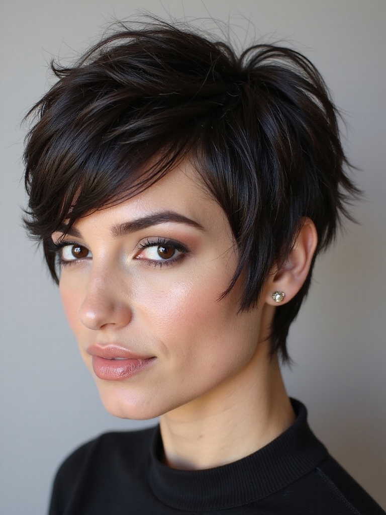 textured tapered shag haircut