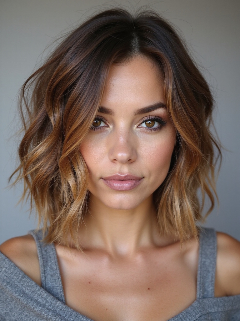 textured tousled choppy bob