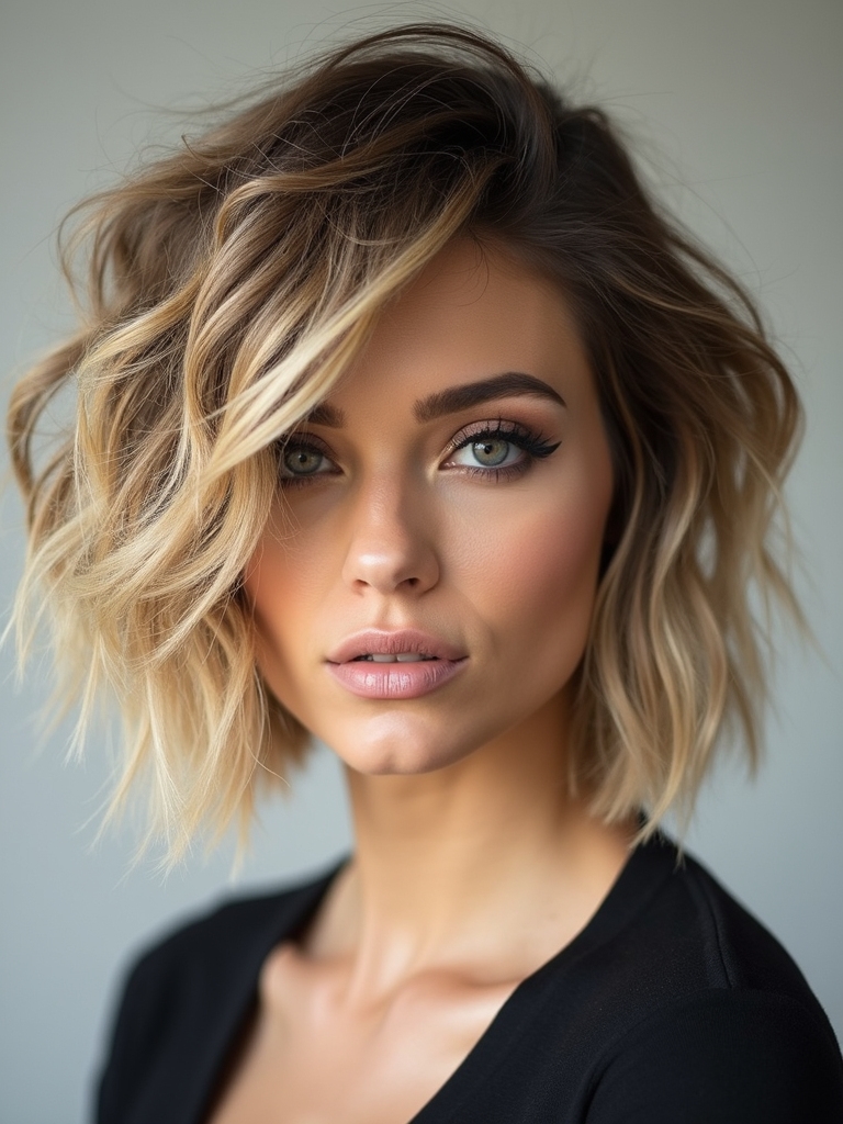 textured tousled rebellious low maintenance