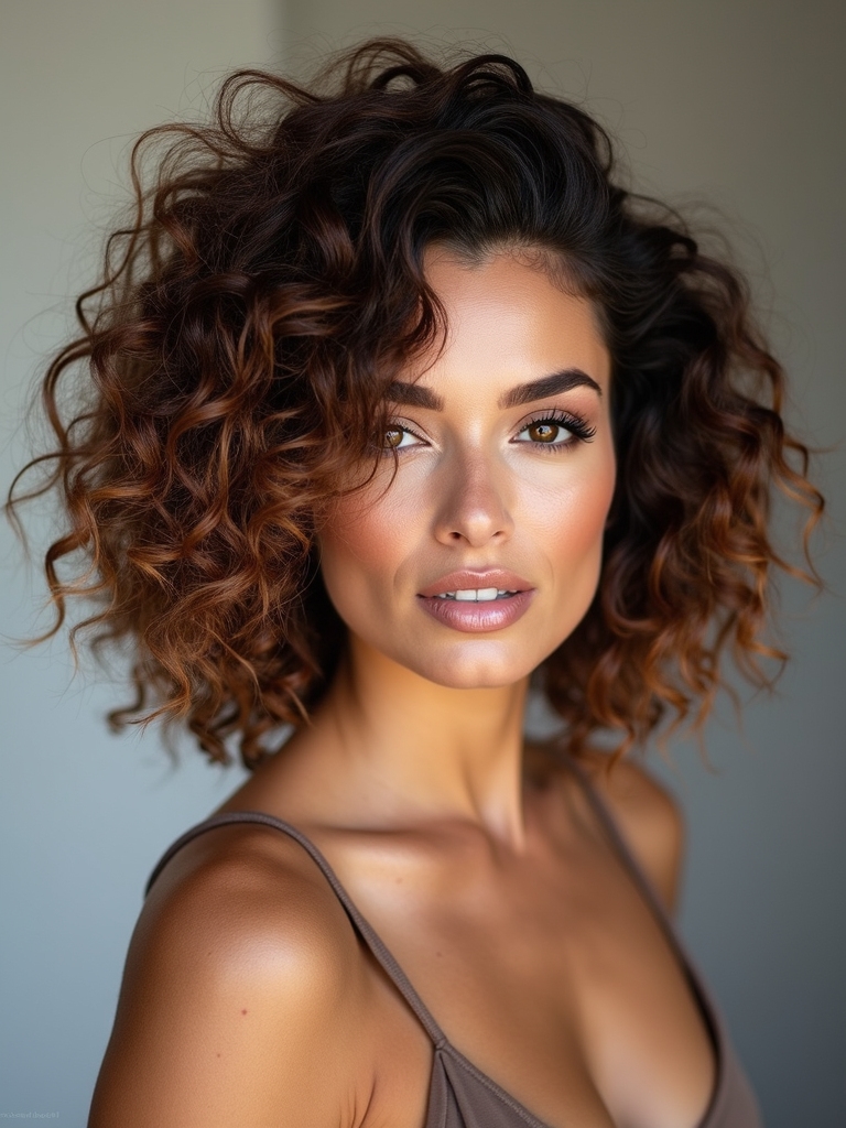 textured voluminous curly bob