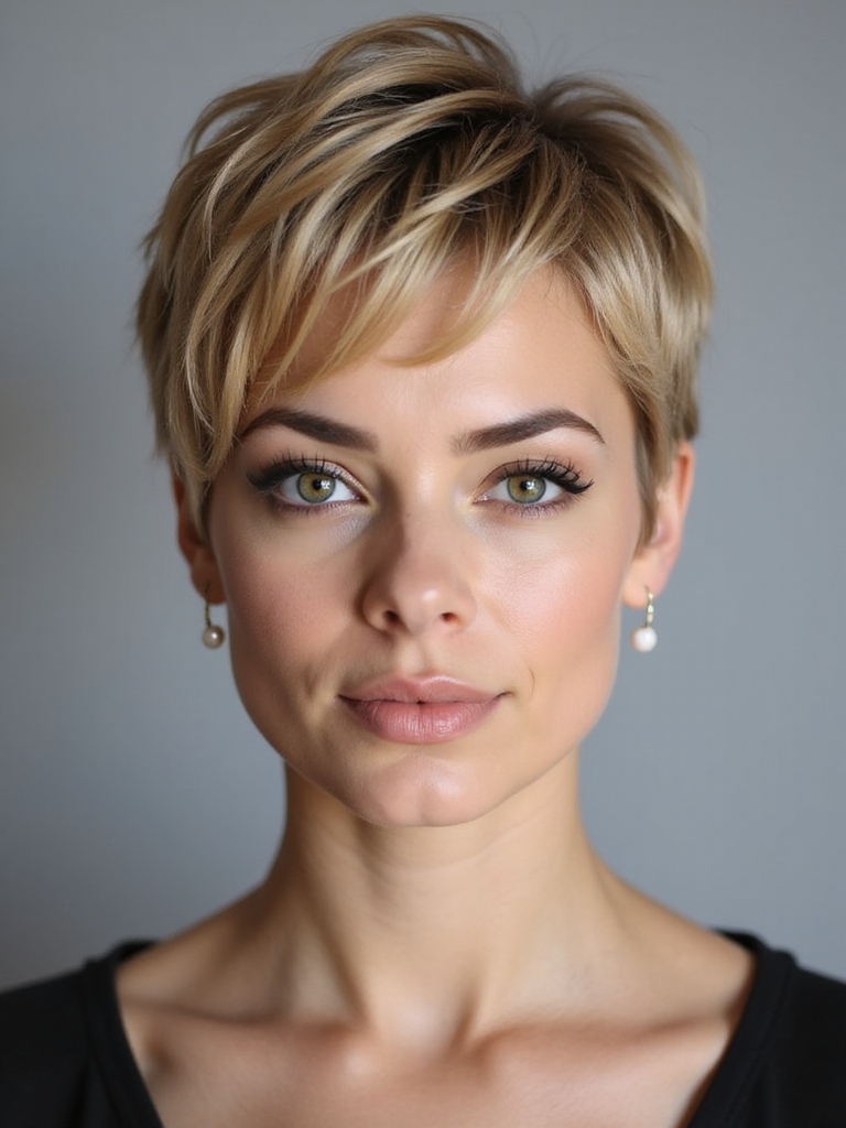 textured voluminous defined pixie