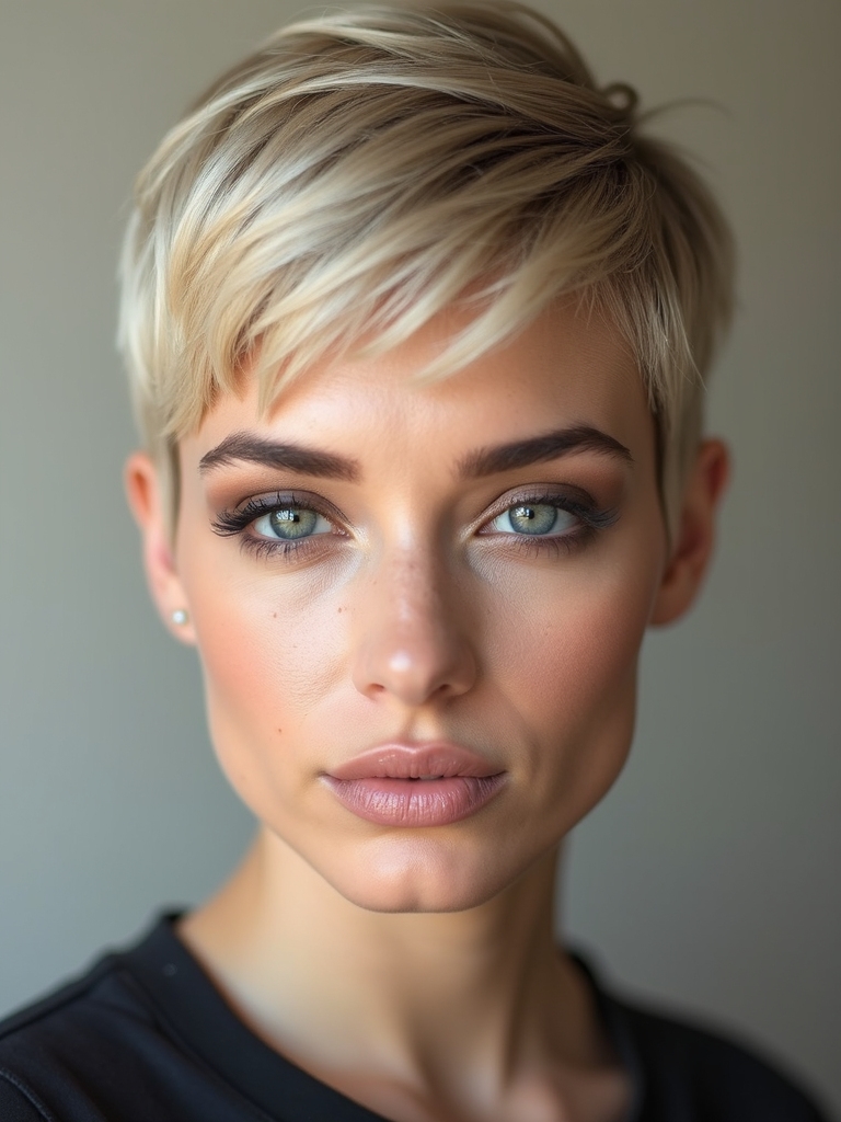 timeless elegant blonde pixie