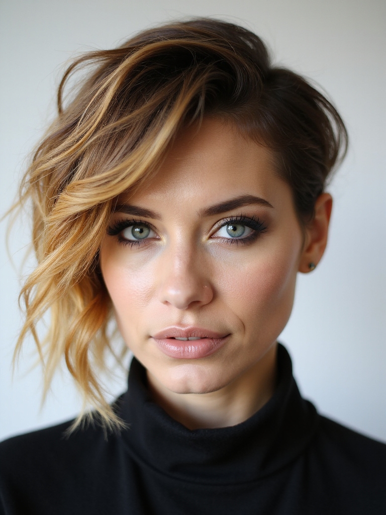 tousled androgynous long pixie