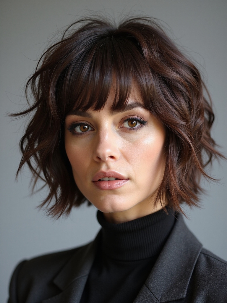 tousled layered rock and roll style