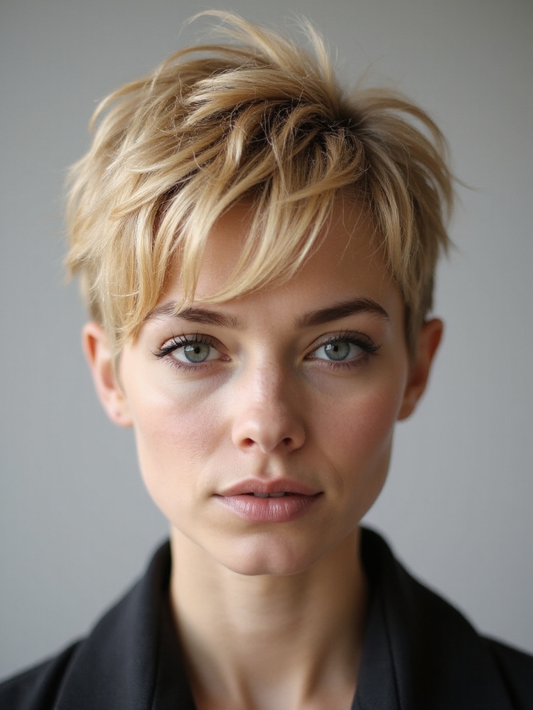 tousled shaggy pixie volume